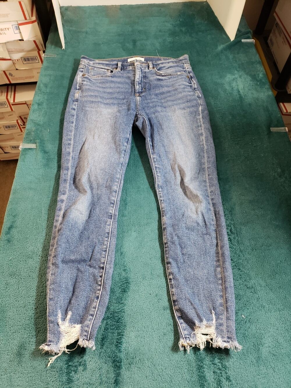 Loft Jeans Size 4 Petite Womens Blue Denim Stretch Pants High Rise Skinny